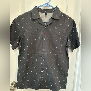 Art Class Black Short Sleeve Button Down Polo Sneaker Shirt Size XL (14) Youth
